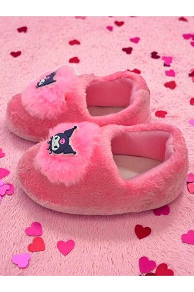 MARKABONİ Kız Çocuk Pembe Kitty & Kromi Figürlü Kışlık Yumuşacık Ev Pandufu