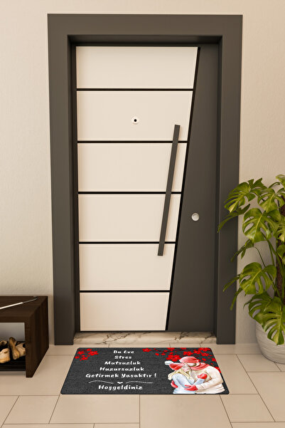 Dormot High Quality Digital Printing Black, Standard, Autumn Stress Is Forbidden Themed Doormat