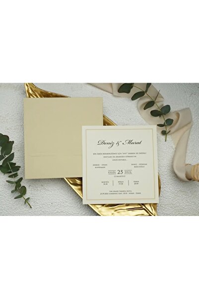 Erdem Düğün Davetiyesi / Nişan Davetiyesi / Nikah Davetiyesi / (50 Adet) Baskı Hariç Davetiye 9251