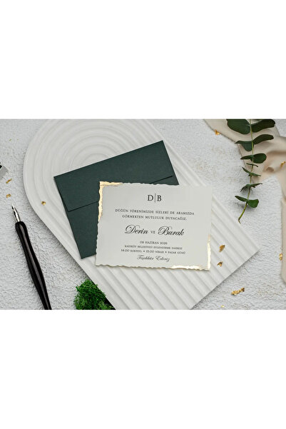 Erdem Düğün Davetiyesi / Nişan Davetiyesi / Nikah Davetiyesi / (50 Adet) Baskı Hariç Davetiye 9319