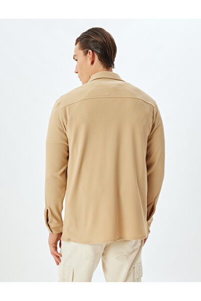 Koton Waffle Fabric Snap-Closure Pocket Detailed Shirt Jacket