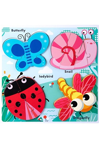 Picodino 3D puzzle with large wooden pieces, Insects model