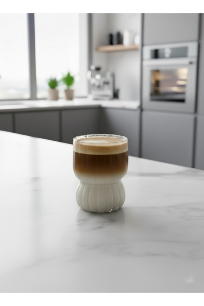 Emal Home Heat Resistant Borosilicate Folded Twist Shaped Cup| Coffee And Presentation Cup