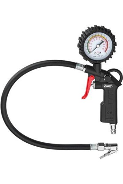 Vigor Pistol pneumatic V6905 pentru umflat roți, cu manometru, presiune de op...