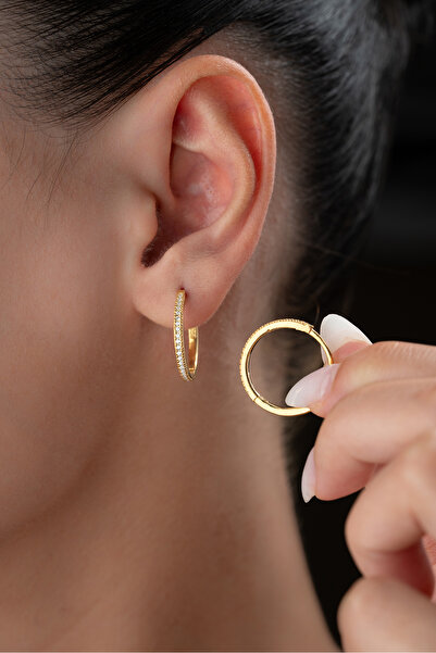 Silvano Jewelry 925 Ayar Gümüş Taşlı Halka Küpe