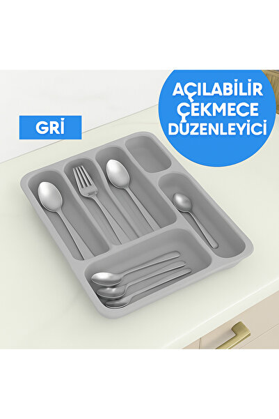 MH MiniHediye Drawer Cutlery Organizer – Double-Sided Adjustable Expandable Cutlery Holder Organizer