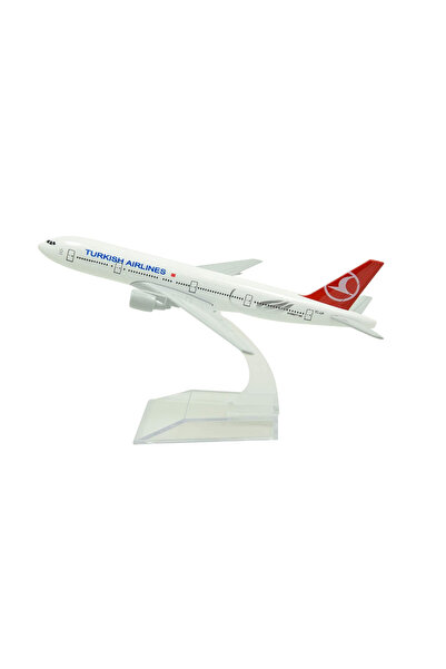 OEM Machetă de avion Turkish Airlines Boeing B777, metal, 16 cm, scară 1:400