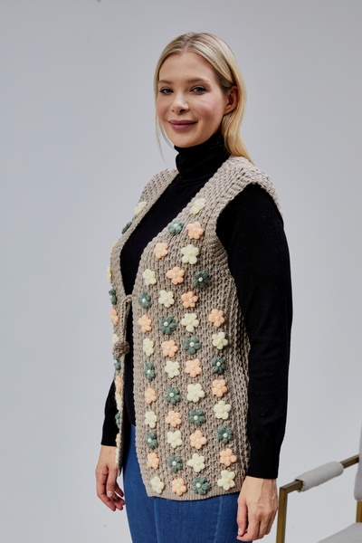 Jinx Wear Fashion Vestă pentru mamă cu flori de margaretă colorate, cu design special, pentru femei de vârstă mijlocie