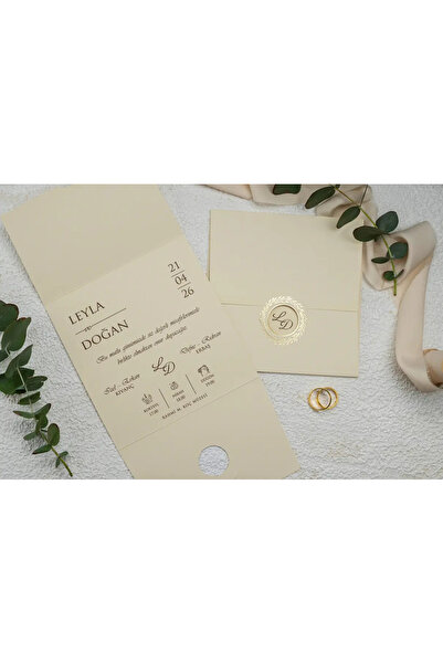 Erdem Düğün Davetiyesi / Nişan Davetiyesi / Nikah Davetiyesi / (50 Adet) Baskı Hariç Davetiye 9149