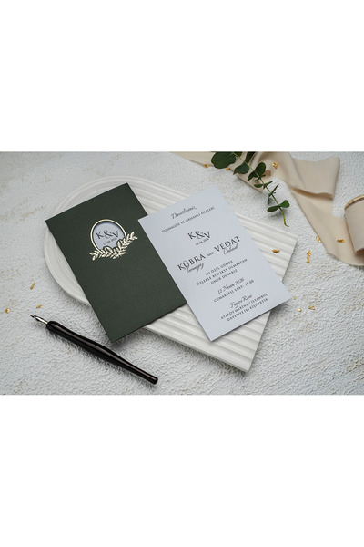 ERDEM DAVETİYE Düğün Davetiyesi / Nişan Davetiyesi / Nikah Davetiyesi / (50 Adet) Baskı Hariç Davetiye 9163