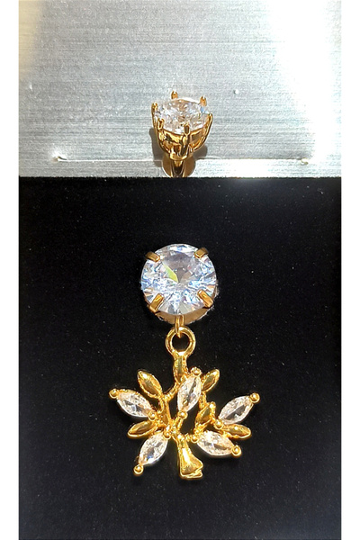 Monalisa Home حلقة ثقب البطن الفاخرة ذات اللون الذهبي