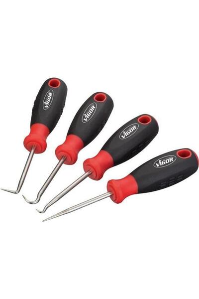 Vigor Set de 4 unelte pentru demontare garnituri V4663, lungime 130 mm, mâner...