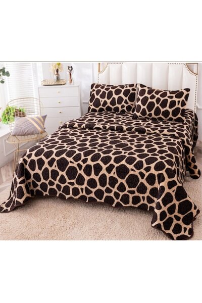 OEM Set Cuvertură Matlasată Catifea 240x220 pentru pat și 2 față pernă