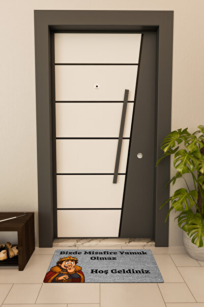 Dormot High Quality Digital Printing Grey, Prince, Cartoon Guest-Themed Doormat