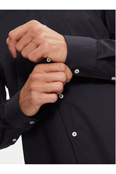 BOSS Ανδρικό Πουκάμισο 50527198 Μπλε Σκούρο Μπλε