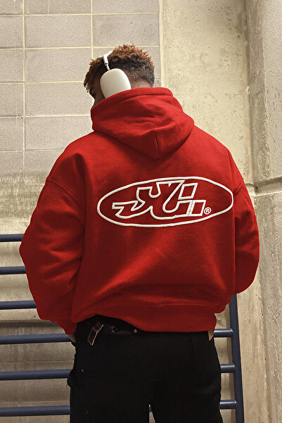 CLASSY.MODA Ανδρικό φούτερ με κουκούλα Οβάλ γραφικό στάμπα με γράμματα Oversi...