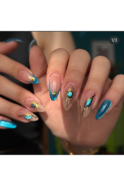 Violet nails Mavi takma tırnak