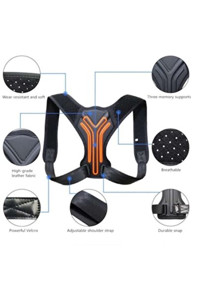 OEM Back Straightener Device, Adjustable Leather, L, Black