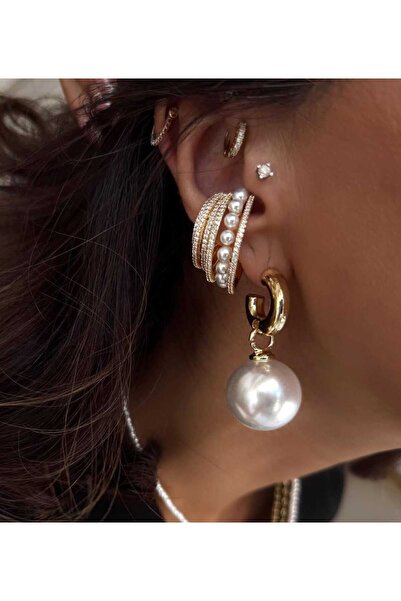 Bubbleatelier Gold Pearl Top Earring