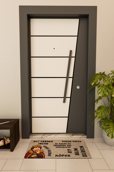 Dormot High Quality Digital Printing Brown, Prince, Cartoon Collage Themed Door Front Mat