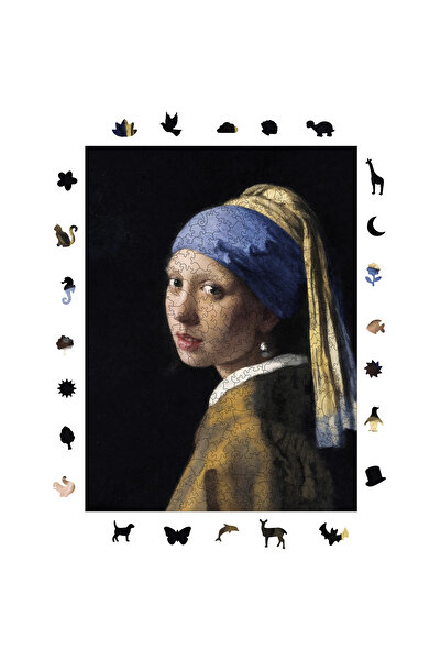 WePuzzleUp Wooden Puzzle - Girl with Pearl Earring - 450 Pieces, 29X39 cm