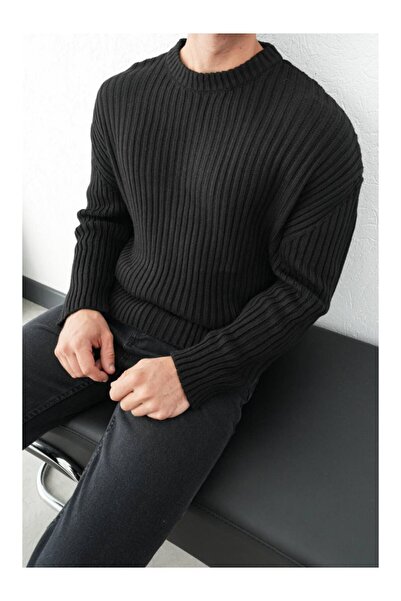 perasttesktil سترة رجالية سميكة ذات نسيج مضلع بمقاس كبير