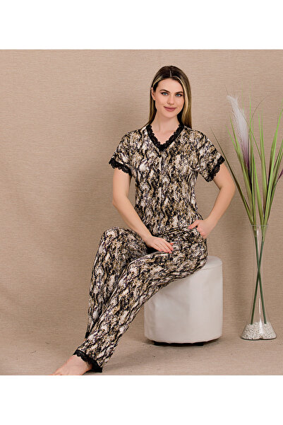 MOPİ Σετ γυναικείας πιτζάμας με κοντό μανίκι από άνετο ύφασμα βισκόζης