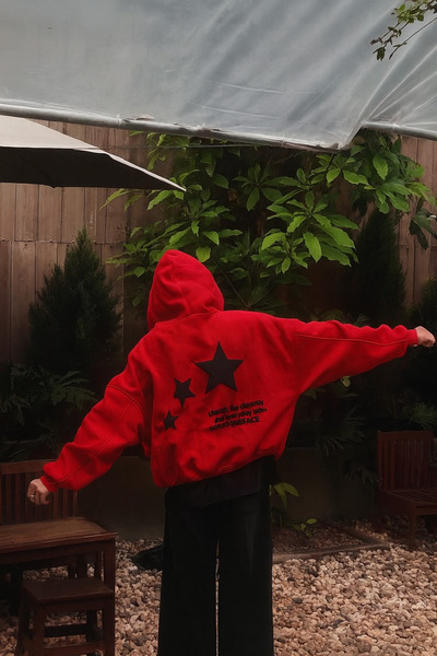 CLASSY.MODA Unisex φούτερ με κουκούλα με μεγάλο αστέρι στο πίσω μέρος, άνετο ...