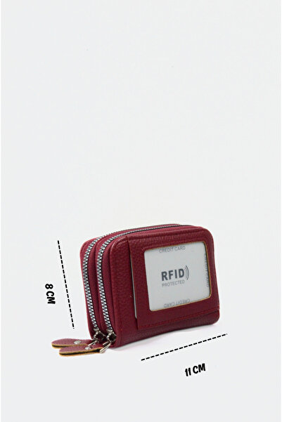 Mazel Design 4613 Multi-Slot Genuine Leather Card Holder Wallet with Rfid Protection, Zipper Closure, and Coin Compartment