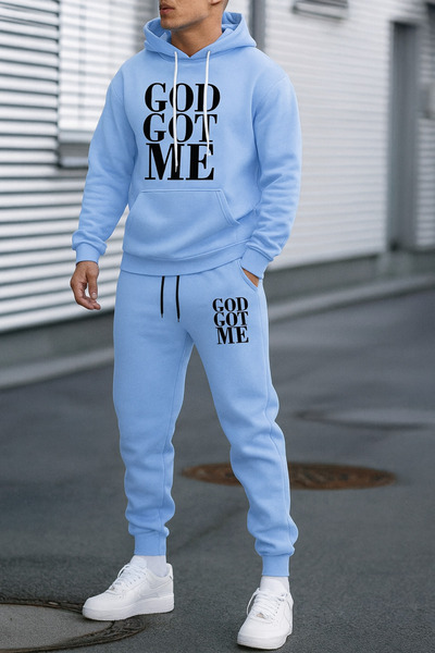 CLASSY.MODA Set de trening unisex cu 3 fire – Hanorac cu buzunar cangur, cu t...