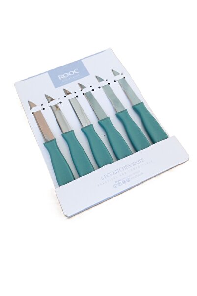 Rooc 6'lı Meyve Sebze Bıçak Seti & Su Yeşili