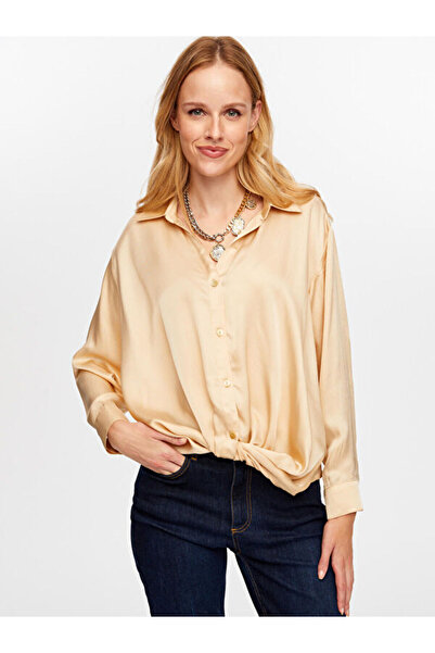 Faik Sönmez Uzun Kollu Önü Bağlama Görünümlü Gömlek W26GML023