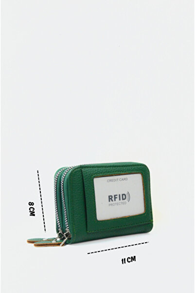 Mazel Design 4613 Multi-Slot Genuine Leather Card Holder Wallet with Rfid Protection, Zipper Closure, and Coin Compartment