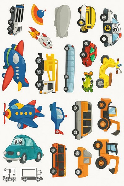 ANI OFİS KIRTASİYE A K 60 Sticker Book with Stickers – Educational Activity Book (Animals - Vehicles) - 2-Pack