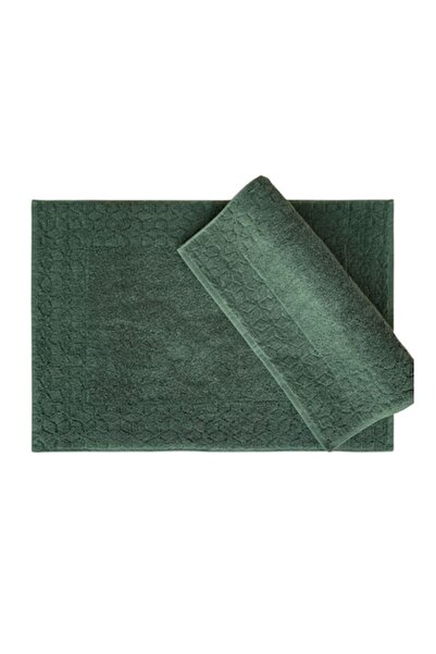 Cotton Box Set 2 foot towels, 100% cotton, 50x70 cm, Cottonbox, Green Pattern