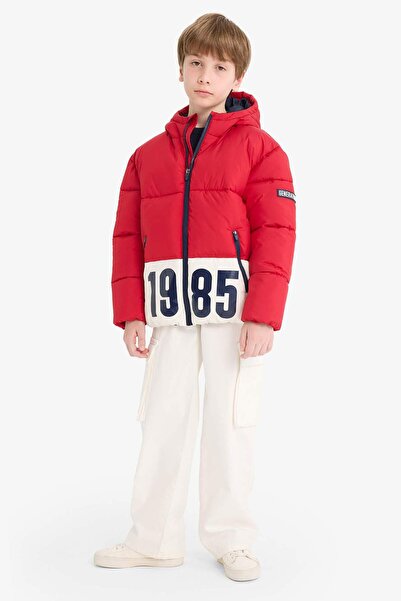 DeFacto Boy's Waterproof Hooded Zippered Puffer Jacket E9021A825Wn