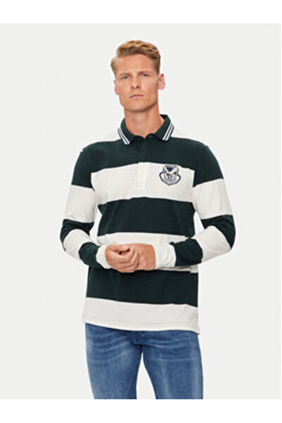 Brave Soul Ανδρικό Πόλο MLT-36LICINIUS Λευκό, Πράσινο