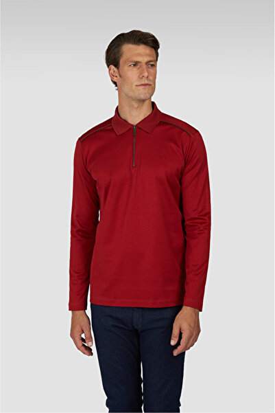 PAUL&SHARK Men's Regular Fit 100% Cotton Half Zip Red Polo Neck T-Shirt 15311722-636