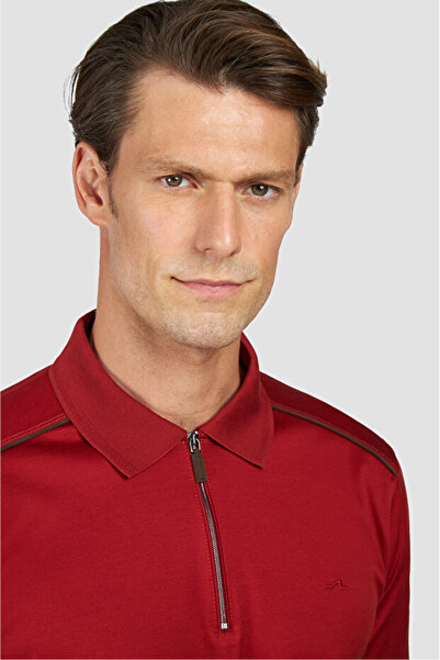 PAUL&SHARK Men's Regular Fit 100% Cotton Half Zip Red Polo Neck T-Shirt 15311722-636