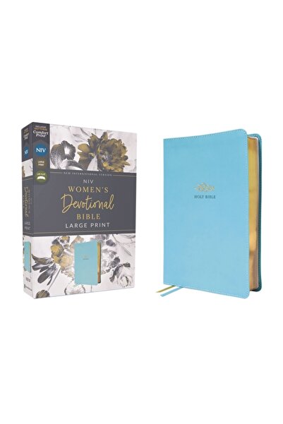Zondervan Niv, Women's Devotional Bible, Large Print, Leathersoft, Teal, Comf...