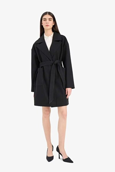 DeFacto Regular Fit Belted Cashmere Coat E8636Ax25Au