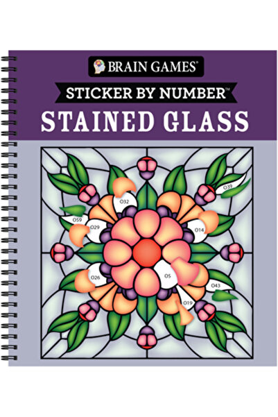 Pubn Intl Brain Games - Sticker by Number: Stained Glass (28 Images to Sticker)