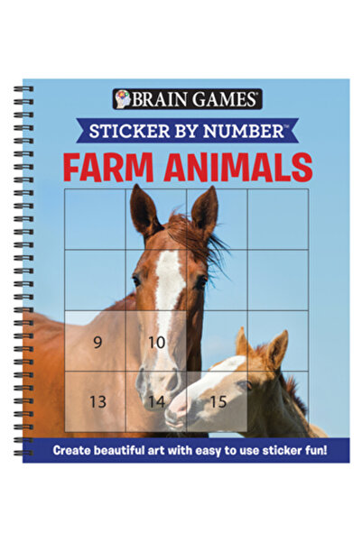 Pubn Intl Brain Games - Sticker by Number: Farm Animals (Square Stickers): Create Beautiful Art with Easy to U