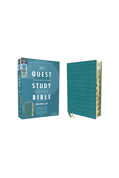 Zondervan Niv, Quest Study Bible, Personal Size, Leathersoft, Teal, Thumb Ind...
