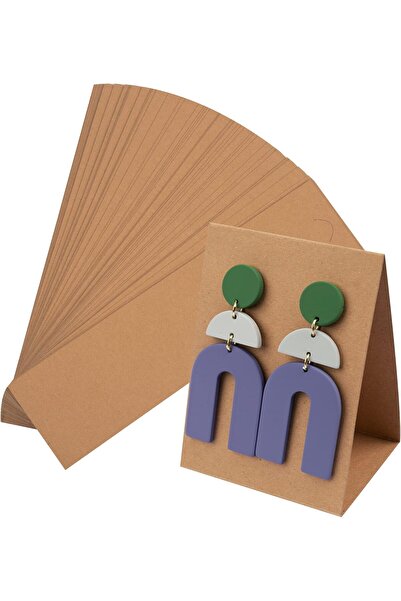 naturevo 30 Adet Kraft Küpe Kartı - 300 gr Kalın Karton Takı Sergileme Kartları