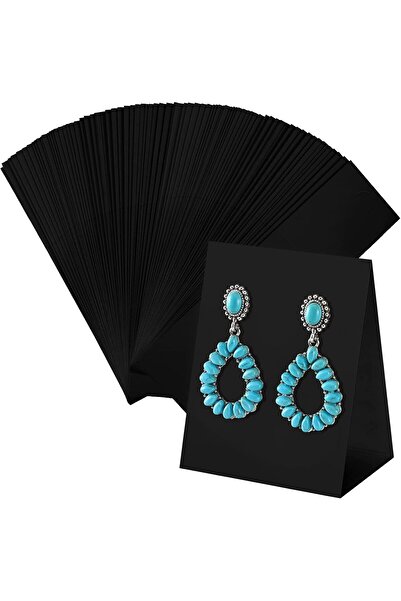 naturevo 30 Adet Siyah Küpe Kartı - 300 gr Kalın Karton Takı Sergileme Kartları