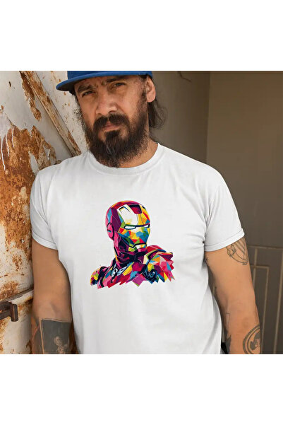OEM Men's T-Shirt Iron Man Geometric Iron Man Steel