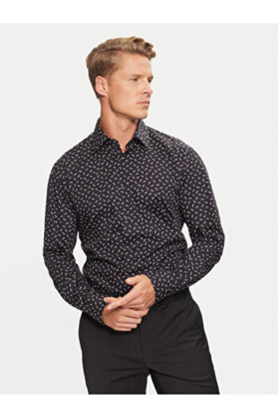 BOSS Ανδρικό Πουκάμισο 50527626 Μαύρο