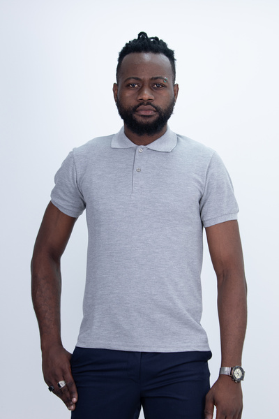 Das Uniform Men's Slim Fit Slim-Fit Breathable Fabric Polo Neck T-Shirt Gray