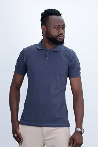 Das Uniform Men's Slim Fit Slim-Fit Breathable Fabric Polo Neck T-Shirt Anthracite